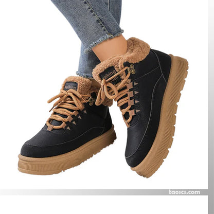 🔥Livraison gratuite🔥Bottes d'hiver à semelles compensées et doublure chaude pour femmes