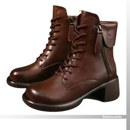 👢 50% DE RÉDUCTION ! 🎉 Bottes Femme Style Vintage – Élégantes, Confortables & Cuir Souple 🍂📦