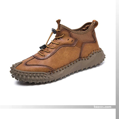 【40 % de réduction】 Baskets décontractées en cuir cousues à la main pour hommes🔥 livraison gratuite 🔥