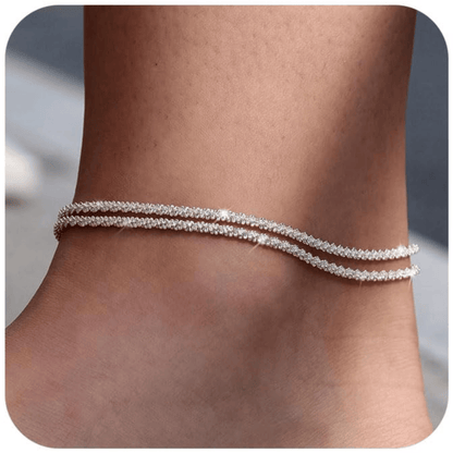 💜 ACHETEZ 1, OBTENEZ 1 GRATUIT! ✨ Bracelet de cheville étanche en couches – Délicat, résistant à l'eau & élégant – Parfait pour le quotidien, la plage ou la piscine 🌊