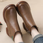 💞Livraison gratuite💞Bottines mi-montantes pour femme en cuir véritable avec fermeture éclair