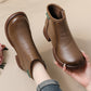 💞Livraison gratuite💞Bottines mi-montantes pour femme en cuir véritable avec fermeture éclair