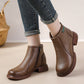 💞Livraison gratuite💞Bottines mi-montantes pour femme en cuir véritable avec fermeture éclair