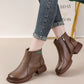 💞Livraison gratuite💞Bottines mi-montantes pour femme en cuir véritable avec fermeture éclair