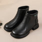 💞Livraison gratuite💞Bottines mi-montantes pour femme en cuir véritable avec fermeture éclair