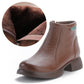 💞Livraison gratuite💞Bottines mi-montantes pour femme en cuir véritable avec fermeture éclair