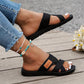 💕Profitez du confort💕Sandales plates confortables à bout ouvert pour pieds larges